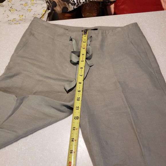 Talbots Signature Pants Womens Size 6 100% Linen Wide Leg Trousers - Picture 11 of 12